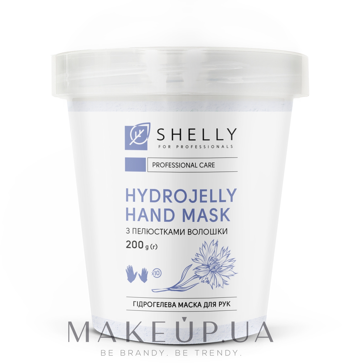 Гидрогелевая маска для рук с лепестками василька - Shelly Professional Hydrojelly Hand Mask — фото 200g