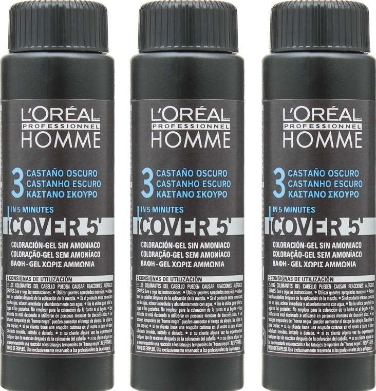 Фарбувальний гель для волосся - L'Oreal Professionnel Cover 5 (3x50ml) — фото N2