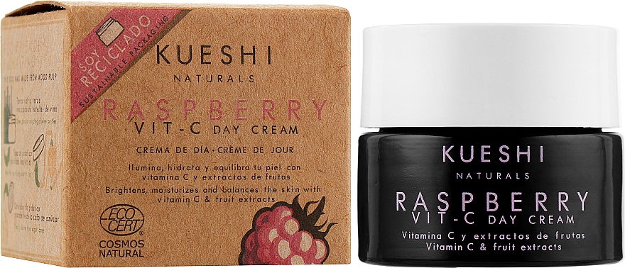 Крем для обличчя з екстрактом малини й вітаміном С - Kueshi Naturals Raspberry Vit-C Day Cream — фото N2