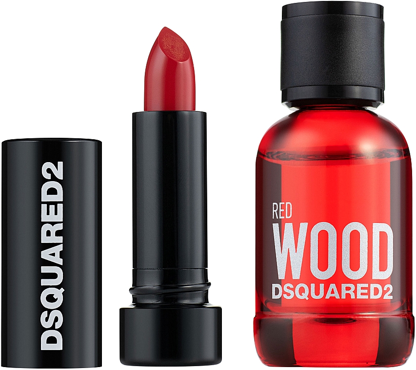 Dsquared2 Red Wood - Набор (edt/5ml + lipstick/1.2g) — фото N2