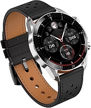 Чоловічий смарт-годинник, срібло + чорний ремінець - Garett Smartwatch V10 — фото N5