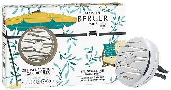 Maison Berger Water Mint - Набор (car/diff/1pcs + car/aroma/1pcs) — фото N1