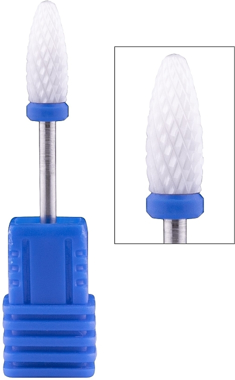 Насадка для фрезера керамическая (M) синяя Tirch Cylinder - Vizavi Professional — фото N1