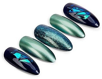 Набір накладних нігтів - Ardell Nail Addict Premium Artifical Nail Set Green Glitter Chrome — фото N2