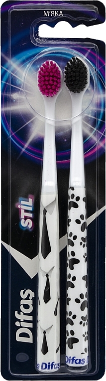 Набір зубних щіток "Soft", лапки + краватка - Difas Stil  — фото N1