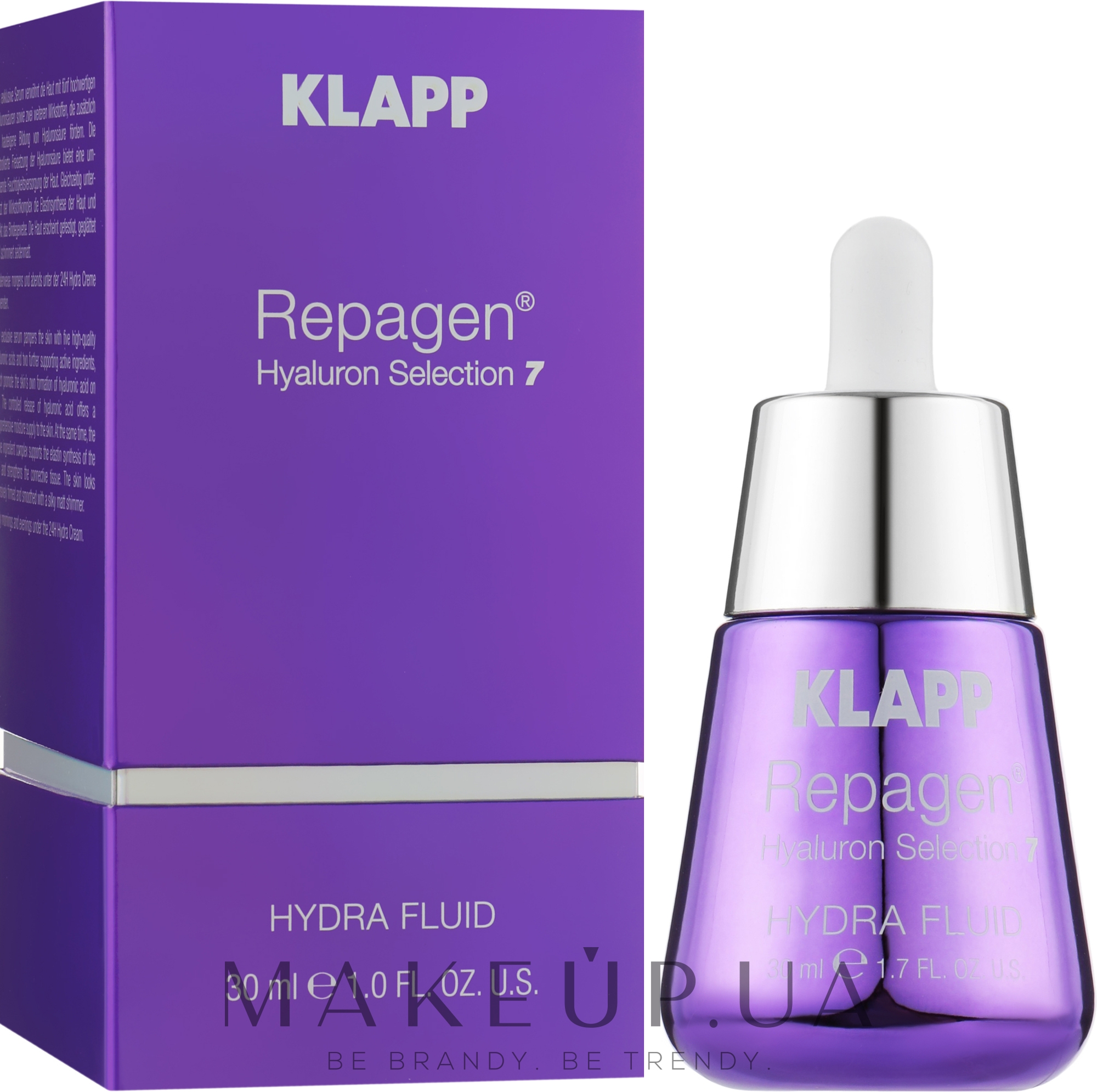 Зволожувальний флюїд для обличчя - Klapp Cosmetics Repagen Hyaluron Selection 7 Hydra Fluid — фото 30ml