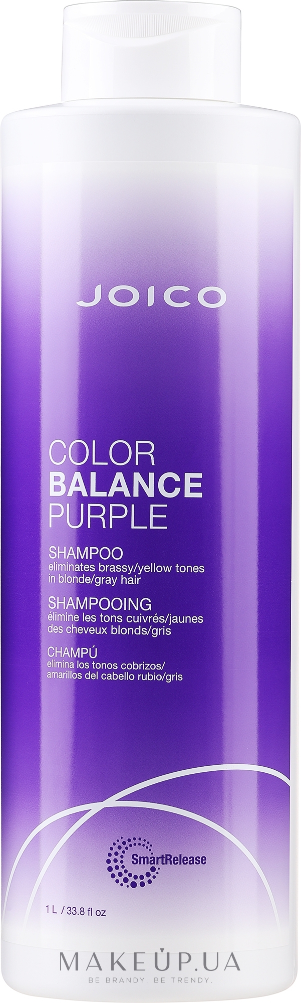 Оттеночный шампунь для нейтрализации желтизны для светлых и седых волос - Joico Color Balance Purple Shampoo — фото 1000ml