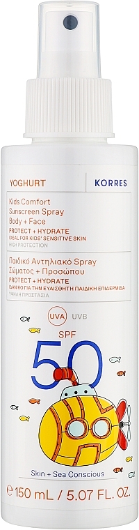 Солнцезащитный спрей для детей - Korres Yoghurt Kids Comfort Sunscreen Spray Spf50  — фото N1