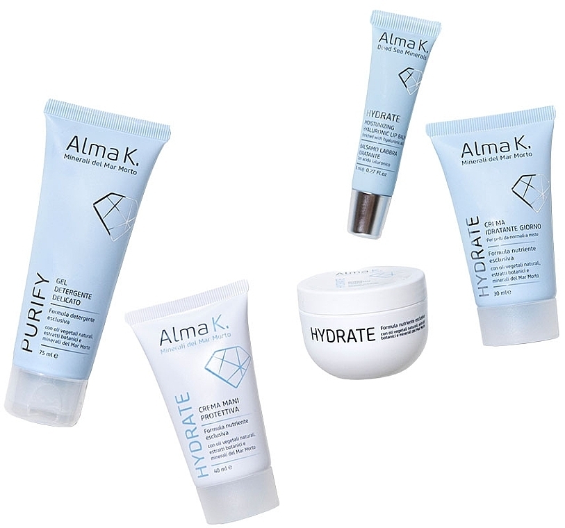 Набір - Alma K. Skin Besties (cleans/gel/75 ml + lip/balm/8 ml + body/butter/50 ml + f/cr/30 ml + h/cr/40 ml) — фото N4