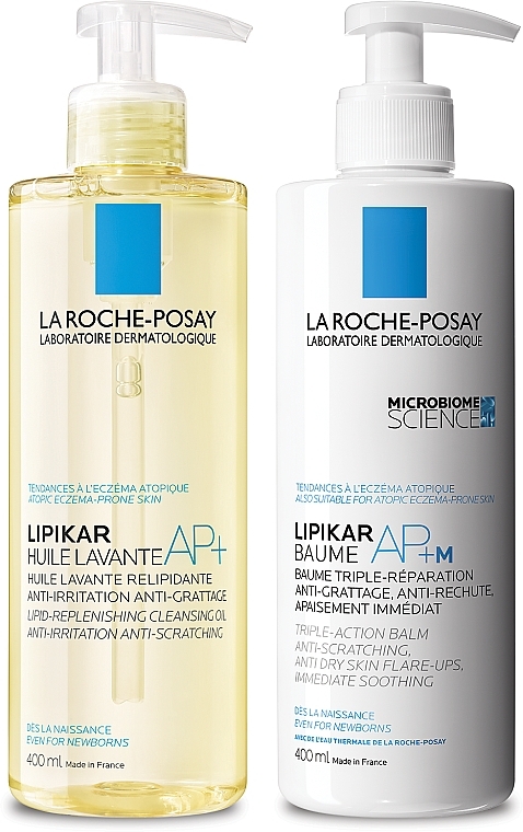 Набор для сухой кожи - La Roche-Posay Lipikar (oil/400ml + balm/400ml) — фото N1