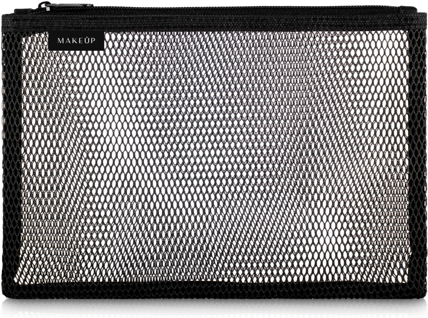 Дорожня косметичка, чорна "Black mesh" 23 х15 см - MAKEUP — фото N1