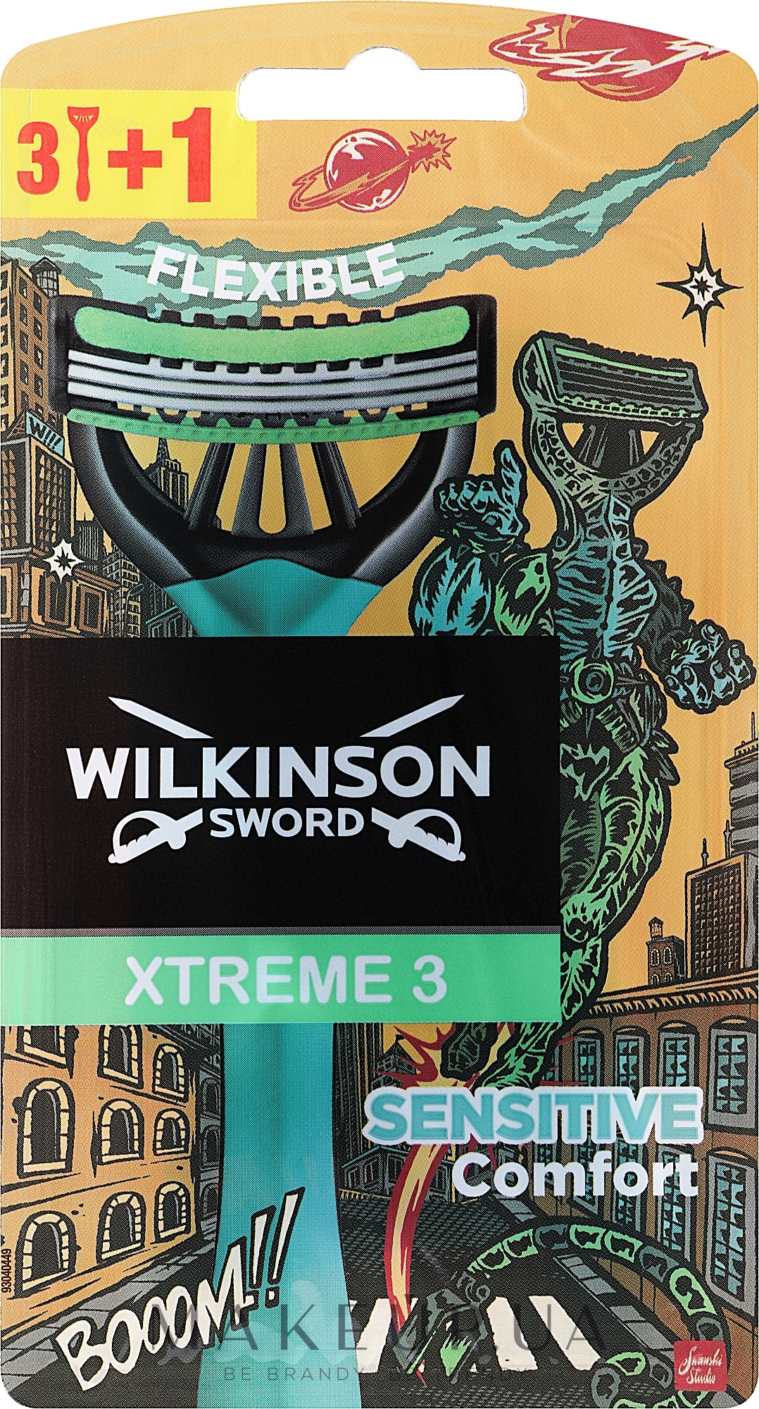 Одноразовые станки для бритья, 4 шт. - Wilkinson Sword Xtreme 3 Sensitive Comfort  — фото 4шт