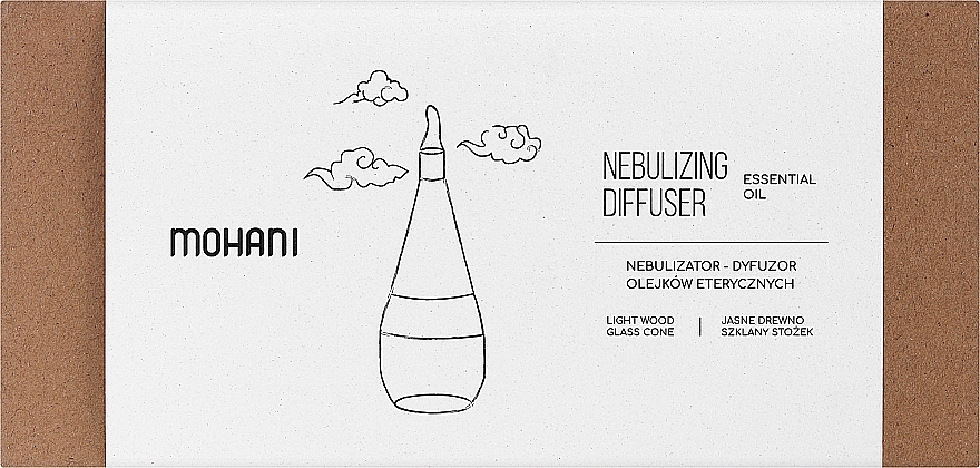 Розпилювач-дифузор ефірної олії, світле дерево, скляний конус - Mohani Nebulizer — фото N1