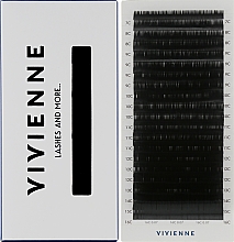 Накладные ресницы "Elite", черные, 20 линий (mix, 0.07, C, (7-16)) - Vivienne — фото N1