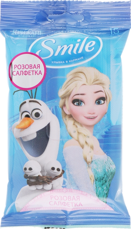 Влажные салфетки "Frozen", 15шт, Олаф и Эльза - Smile Ukraine Disney