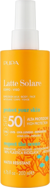 Солнцезащитное молочко для лица и тела - Pupa Sunscreen Milk High Protection SPF 50 — фото N1
