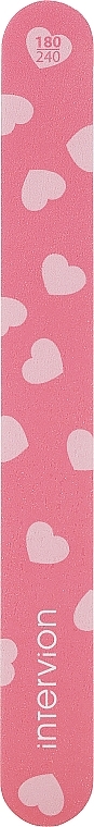 Пилочка для нігтів, рожева з сердечками - Inter-Vion — фото N1