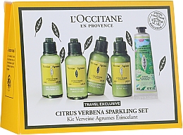 Парфумерія, косметика Набір - L'Occitane Citrus Verbena Sparkling Set (show/gel/50ml + shm/50ml + cond/50ml + b/milk/50 ml + h/cr-gel/30 ml)