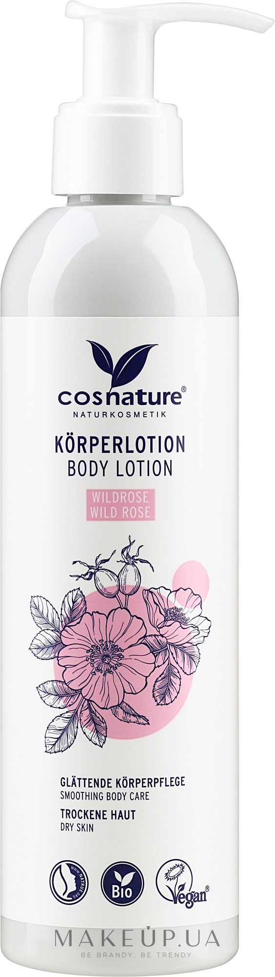 Лосьйон для тіла у пляшці з помпою "Шипшина" - Cosnature Body Lotion Organic Wild Rose — фото 250ml
