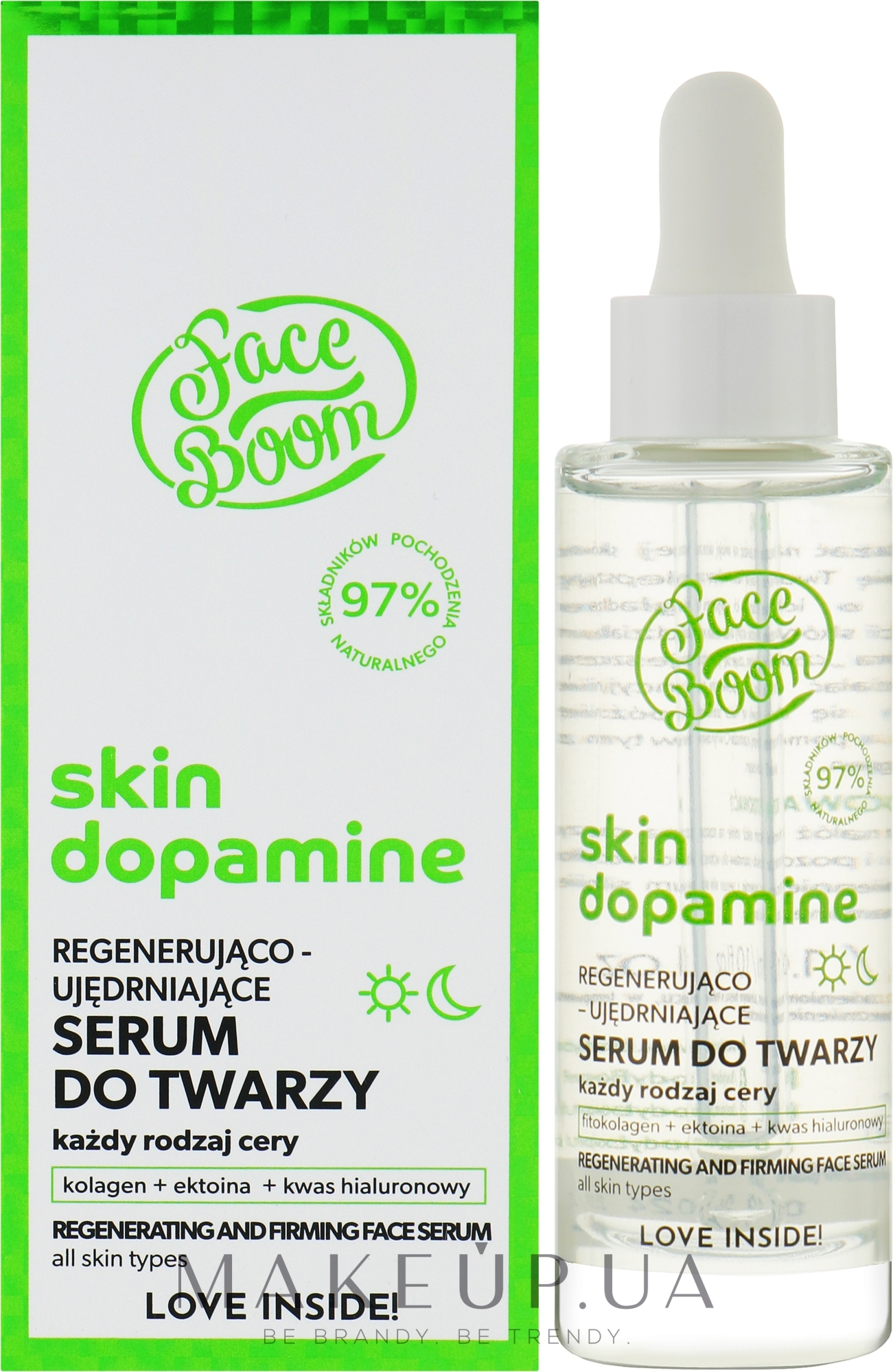 Регенерувальна і зміцнювальна сироватка для обличчя - FaceBoom Skin Dopamine Regenerating And Firming Face Serum — фото 30ml