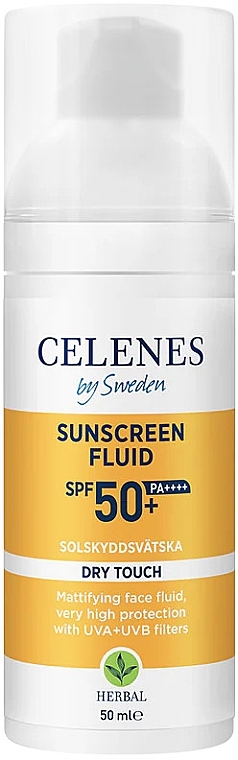 Солнцезащитный флюид - Celenes Herbal Sunscreen Dry Touch Fluid Spf 50+ — фото N1
