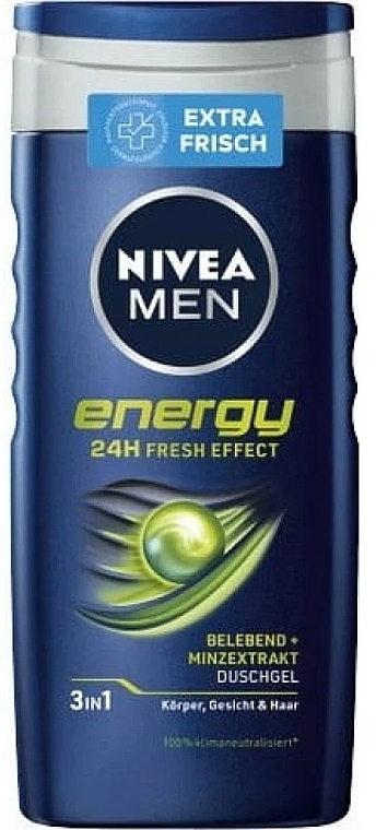 Гель для душу 3 в 1 - NIVEA MEN Energy 24H Fresh Effect Shower Gel — фото N1