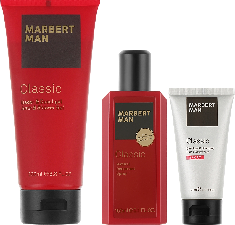 Набор - Marbert Man Classic Set (sh/gel/200ml + spray/150ml + wash/50ml) — фото N2