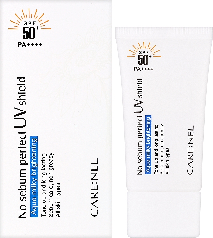 Солнцезащитный крем для жирной кожи лица - Carenel No Sebum Perfect UV shield SPF50+/PA++++ — фото N2
