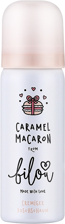 Пенка для душа "Карамельный макарон" - Bilou Caramel Macaron Shower Foam (мини) — фото N1