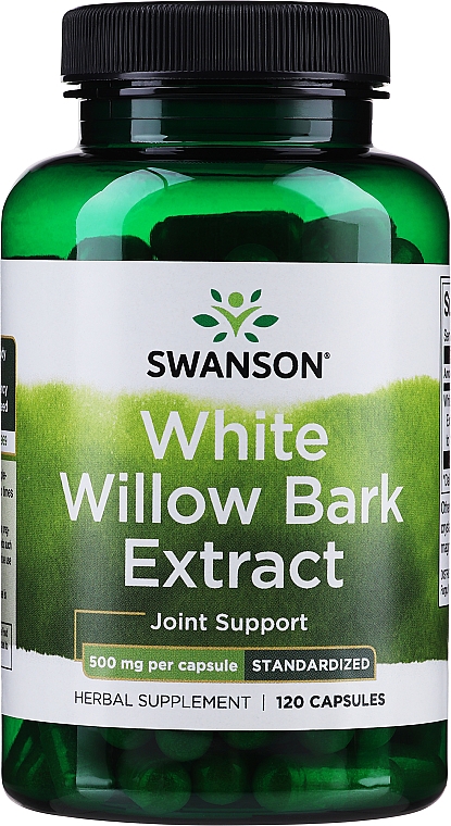 Харчова добавка "Екстракт кори білої верби" 500 мг - Swanson White Willow Bark Extract 500mg — фото N1