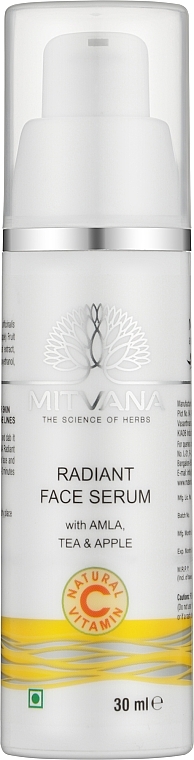Сироватка для обличчя з натуральним вітаміном С - Mitvana Radiant Face Serum  — фото N1