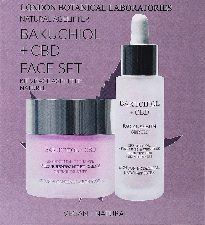 Набір - London Botanical Laboratories CBD + Bakuchiol Serum & Moisturiser Set (cr/50ml + Serum/30ml) — фото N1