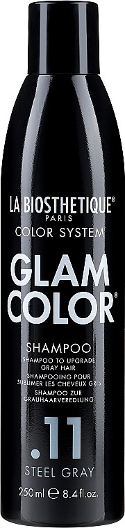 Шампунь для нейтралізації жовтого відтінку сивого волосся - La Biosthetique Glam Color Shampoo Steel Gray .11 — фото N1