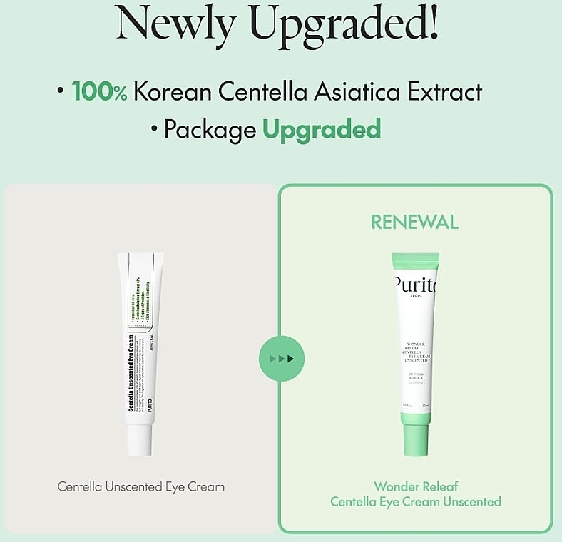 Успокаивающий крем для век с центеллой без эфирных масел - Purito Seoul Wonder Releaf Centella Eye Cream Unscented — фото N2