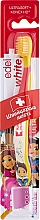 Парфумерія, косметика Дитяча м'яка зубна щітка із щетиною Konex, жовто-червона - Edel+White Kids Soft Spezial