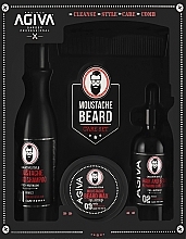 Парфумерія, косметика Набір - Agiva Beard & Moustache (oil/bearg/100ml + sh/beard/180ml + wax/beard/35ml) *