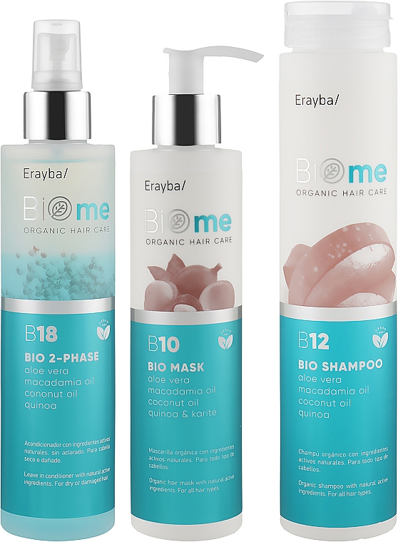 Набор - Erayba BIOme Organic Hair Care (shmp/250ml + spray/200ml + mask/200ml) — фото N2