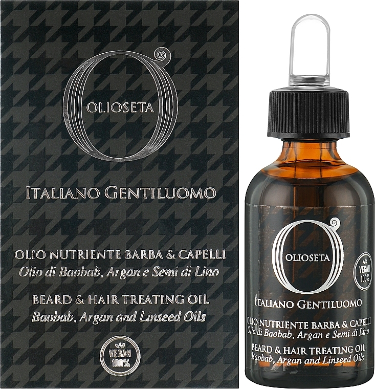 Смягчающее масло для волос и бороды - Barex Italiana Olioseta Gentiluomo Beard & Hair Treating Oil — фото N2