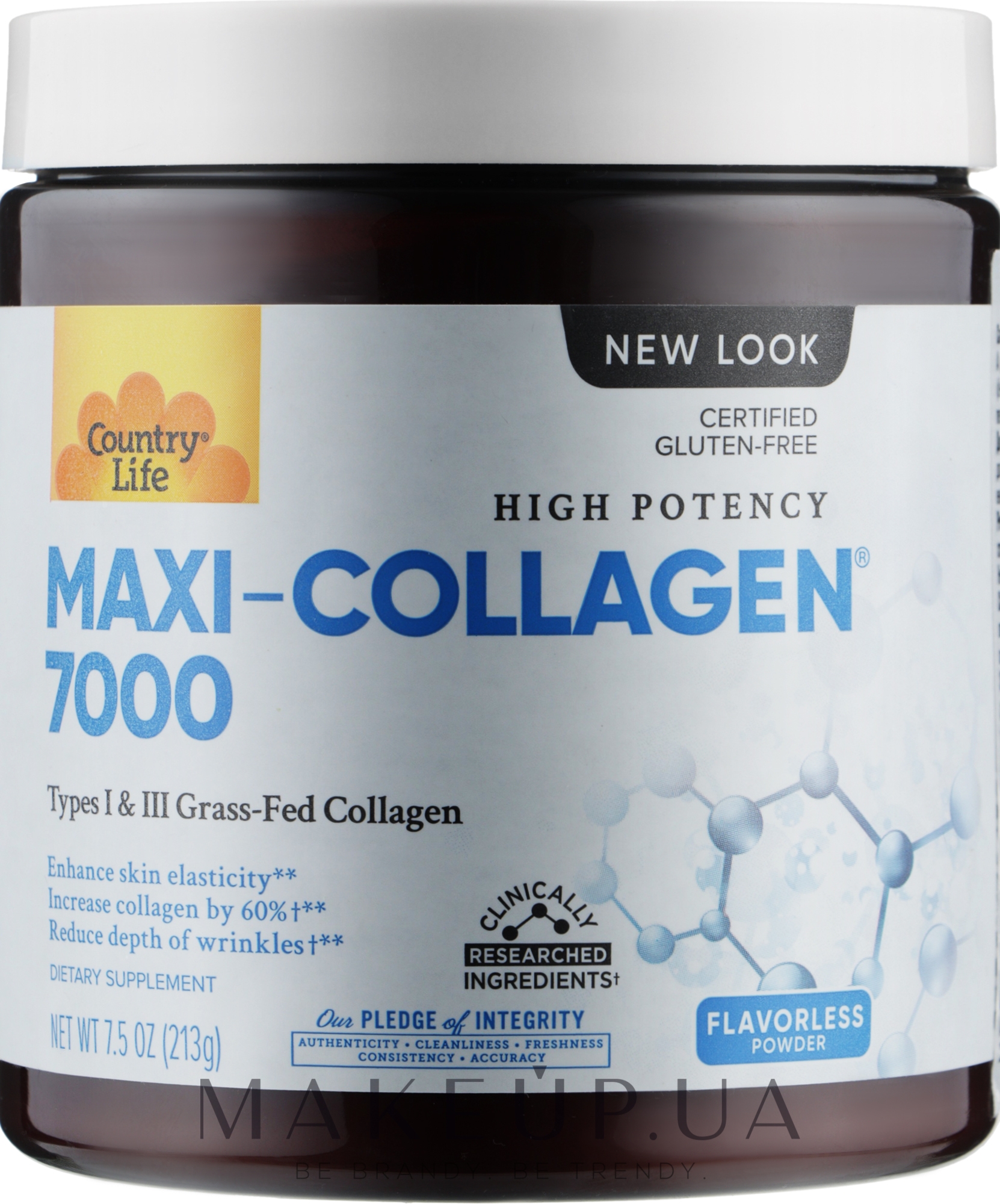 Натуральна добавка в порошку "Максіколаген", 7000 мг - Country Life Maxi Collagen 7000 mg — фото 213g