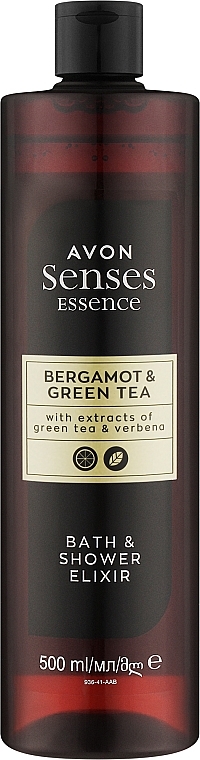 Еліксир для ванни та душу "Бергамот і зелений чай" - Avon Senses Essence Bergamot & Green Tea Bath & Shower Elixir — фото N1