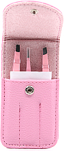 Набор пинцетов для бровей 3 шт, розовый футляр - Cosmo Shop — фото N1