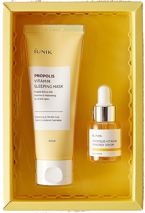 Набор - IUNIK Propolis Edition Skin Care Set (f/mask/60ml + f/ser/15ml) — фото N1