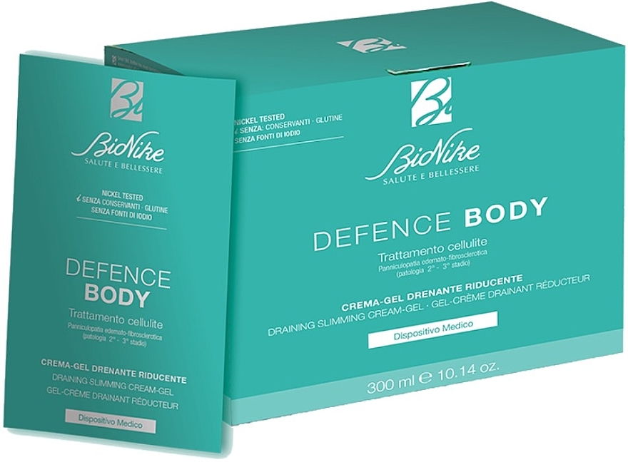 Антицеллюлитный крем-гель для тела - BioNike Defence Body Draining Slimming Cream-Gel (саше) — фото N1