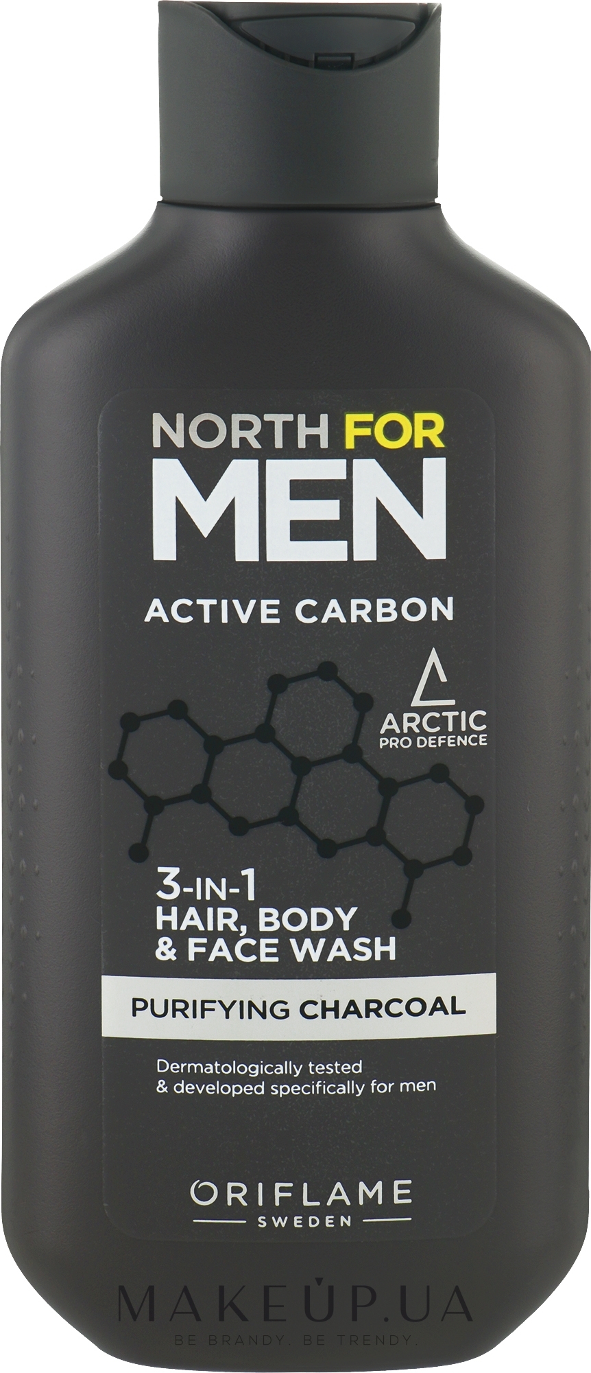 Шампунь и гель для душа 3в1 - Oriflame North For Men Active Carbon 3in1 Hair, Body & Face Wash — фото 250ml