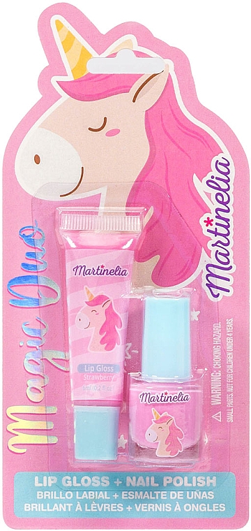 Набір дитячої косметики "Маленький єдиноріг" - Martinelia Unicorn (lip/gloss/6ml + nail/polish/1pcs) — фото N1