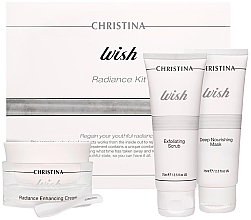 Духи, Парфюмерия, косметика Набор для интенсивного ухода за кожей лица - Christina Wish Radiance Kit (crem/50ml + mask/75ml + scrub/75ml)