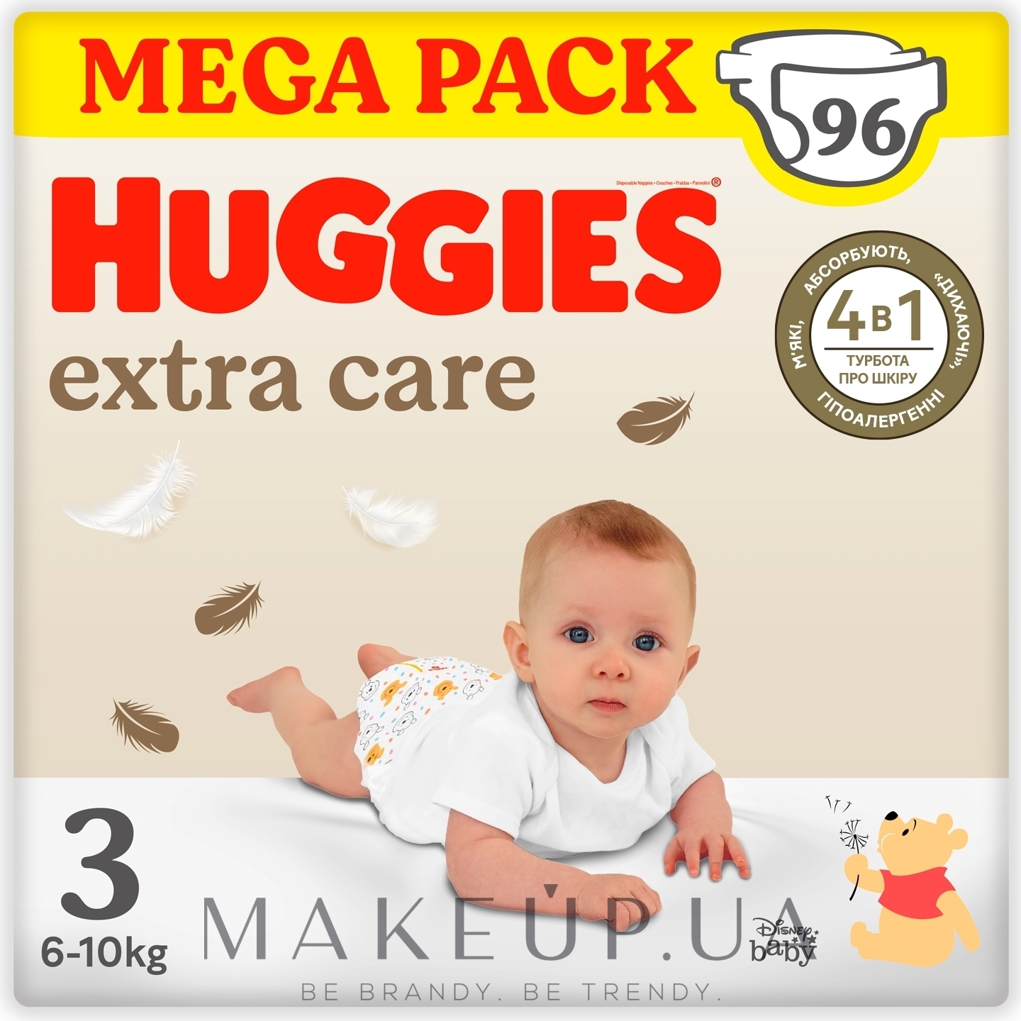 Подгузники Extra Care, размер 3 (6-10 кг), 96 шт. - Huggies — фото 96шт