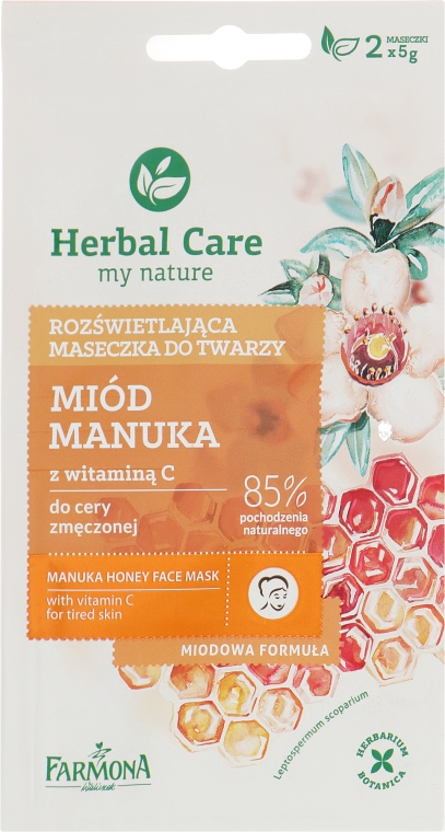 Маска для лица "Мед и витамин С" - Farmona Herbal Care Manuka Honey Face Mask