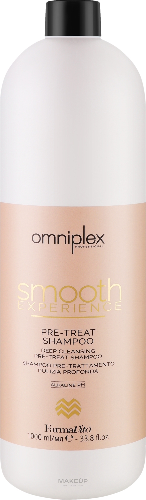 Щелочной шампунь глубокой очистки - FarmavVita Omniplex Smooth Experience Pre-Treat Shampoo — фото 1000ml