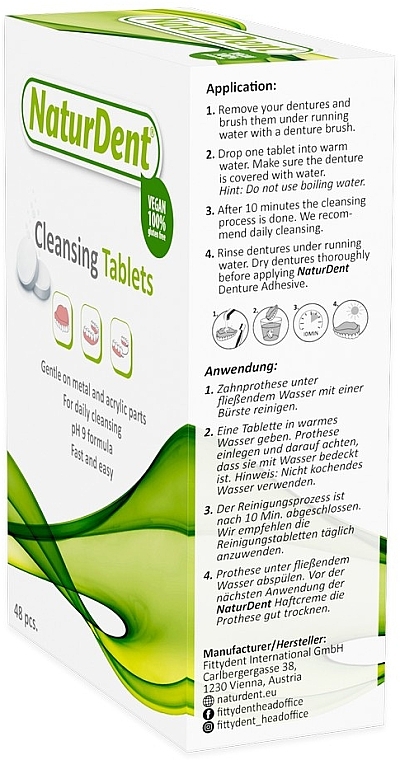 Таблетки для чищення зубних протезів та брекетів, 48 шт. - NaturDent — фото N2